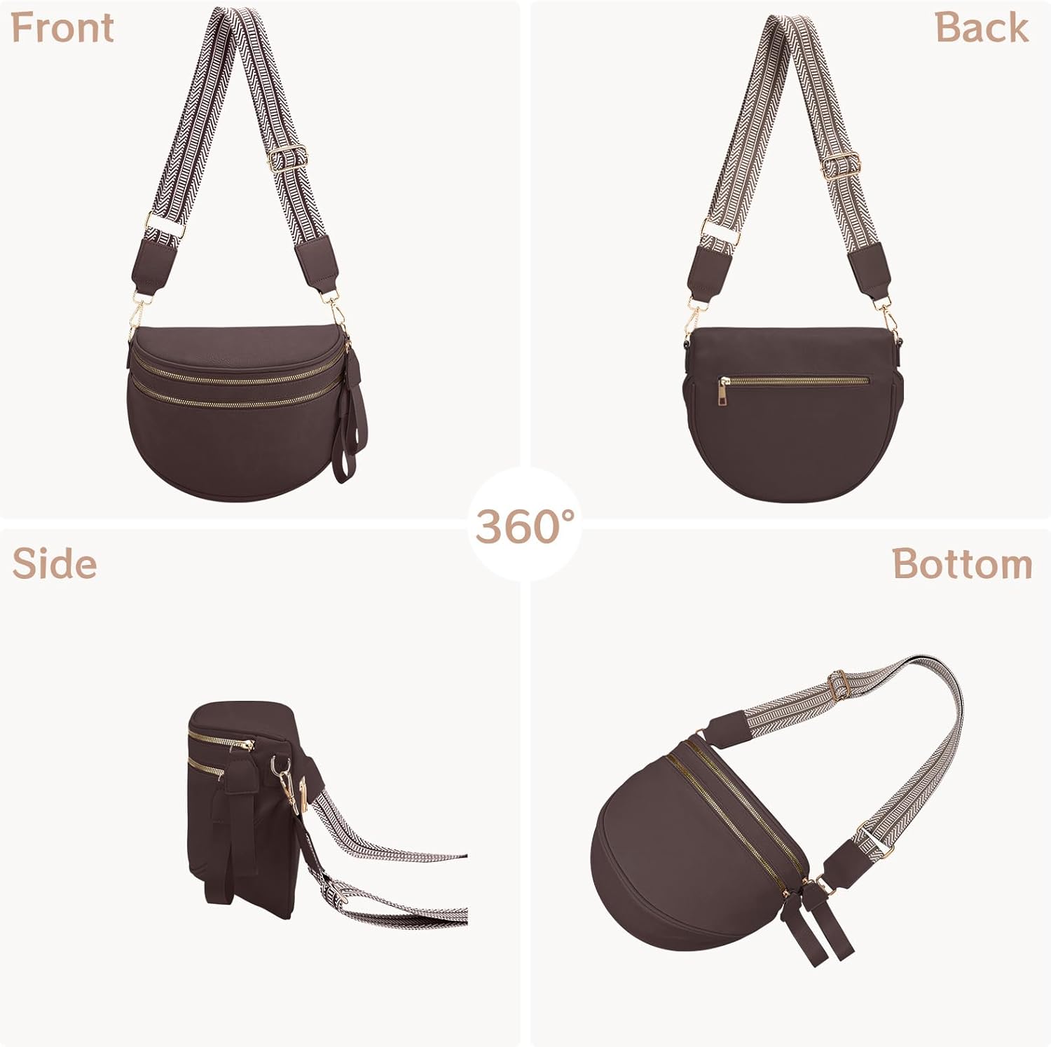 Leather Crossbody Bag Bum Bag for Women Large Sling Bag Cross Body Purse Shoulder Handbag Fanny Pack Leather Crossbody Bag Bum Bag for Women Large Sling Bag Cross Body Purse Shoulder Handbag Fanny Pack