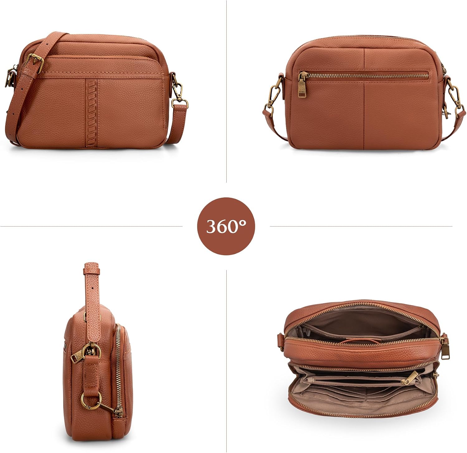 Genuine Leather Crossbody Bag for Women Anti Theft Purse and Handbags with Built in RFID Wallet Genuine Leather Crossbody Bag for Women Anti Theft Purse and Handbags with Built in RFID Wallet