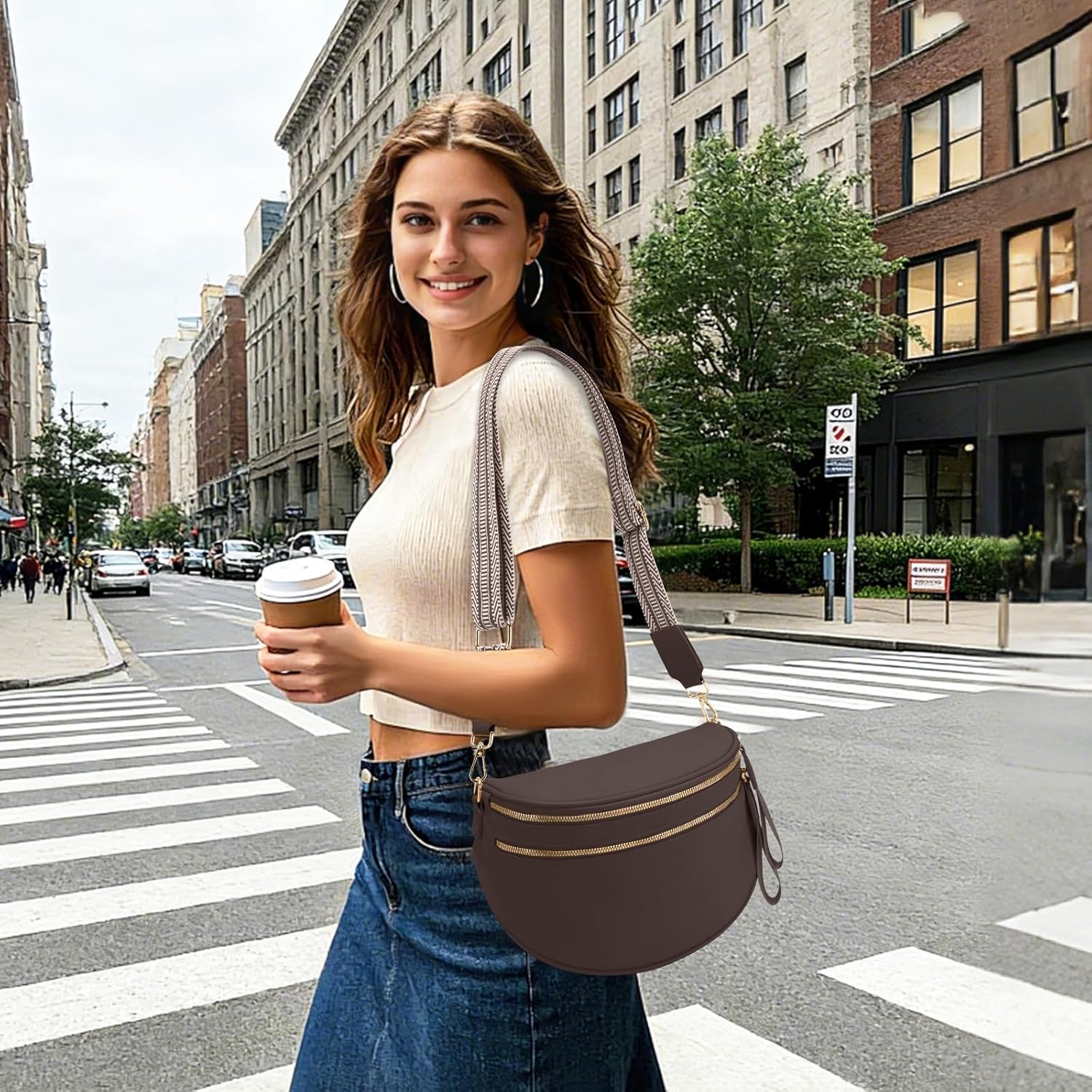 Leather Crossbody Bag Bum Bag for Women Large Sling Bag Cross Body Purse Shoulder Handbag Fanny Pack Leather Crossbody Bag Bum Bag for Women Large Sling Bag Cross Body Purse Shoulder Handbag Fanny Pack