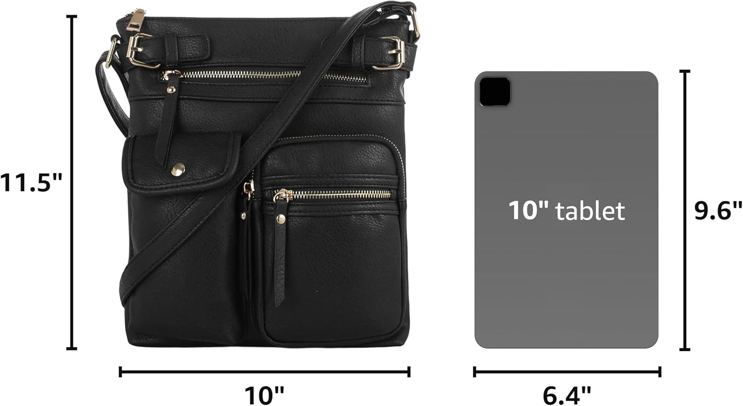 Lightweight Medium Crossbody Bag Shoulder Bag with Multi Pocket for Women