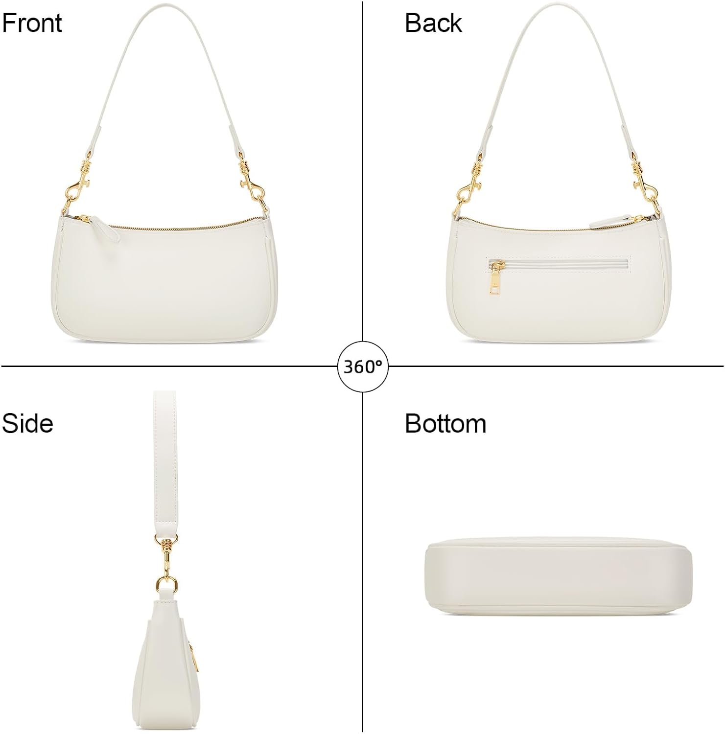 Small Shoulder Bag for Women - Mini Purses for Women Vegan Leather Purse Classic Retro Handbag with Removable Strap