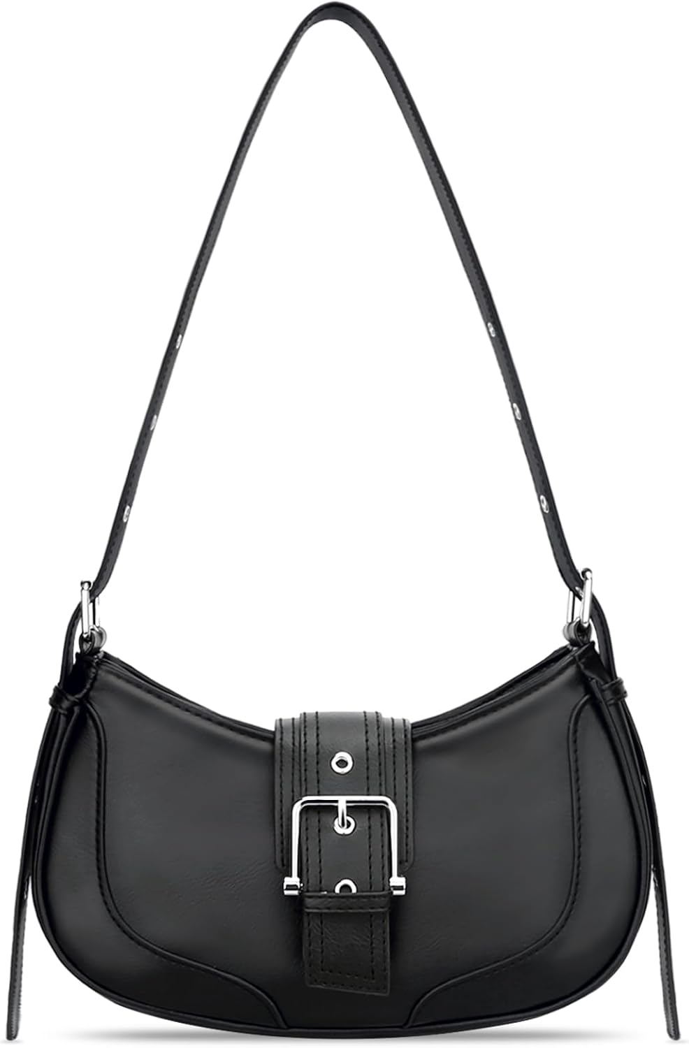 Shoulder Bags for Women Retro Vegan Leather Purse | Small Crescent Trendy Clutch | Y2K Underarm Hobo Handbag with Adjustable Strap