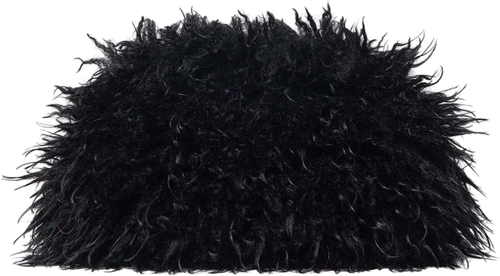 Women's Fuzzy Handbags Clutch Purses Y2k Furry Plush Evening Bags