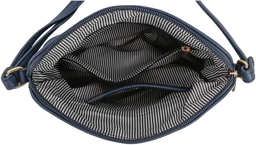 Women's Lightweight Medium Dome Crossbody Bag Shoulder Bag with Tassel | Zipper Pocket | Adjustable Strap