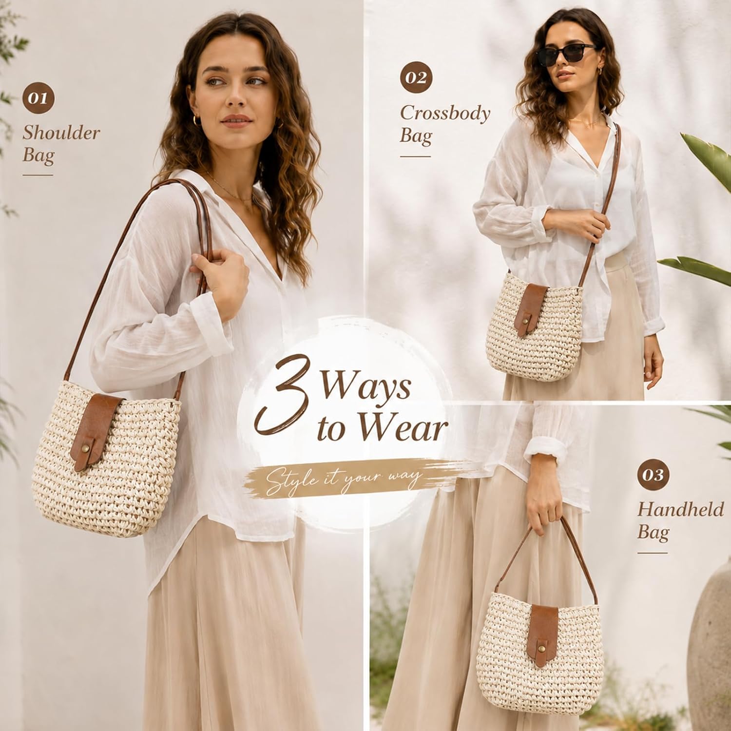 Summer Beach Straw Crossbody Bags for Women Woven Purse Vacation Handbags Straw Shoulder Bag Clutch Purses Summer Beach Straw Crossbody Bags for Women Woven Purse Vacation Handbags Straw Shoulder Bag Clutch Purses