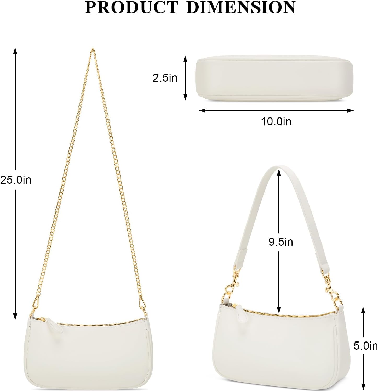 Small Shoulder Bag for Women - Mini Purses for Women Vegan Leather Purse Classic Retro Handbag with Removable Strap