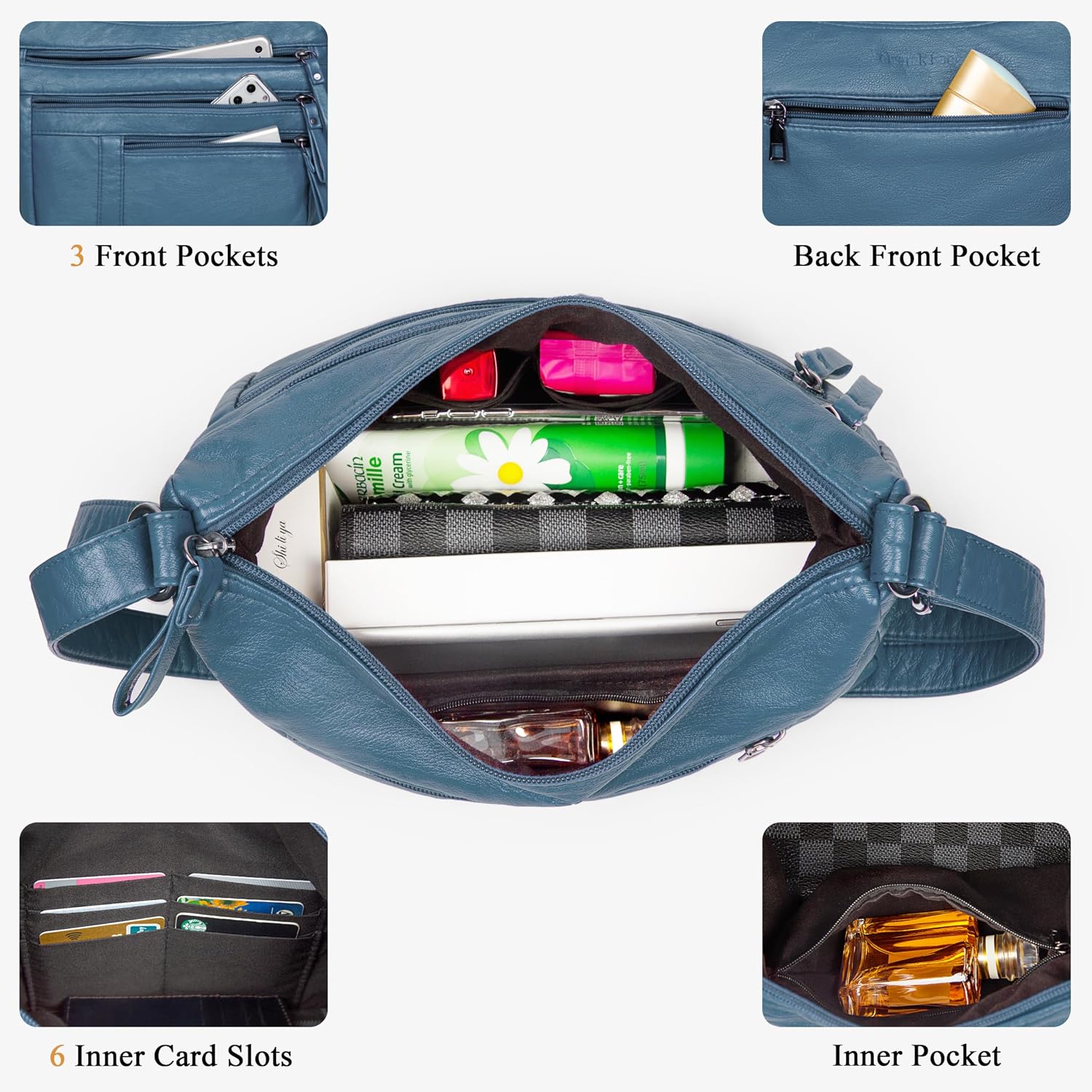 Purses for Women Vegan Leather Purses Crossbody Bags Shoulder Bags for Travel with Multi Pockets Casual Bag Purses for Women Vegan Leather Purses Crossbody Bags Shoulder Bags for Travel with Multi Pockets Casual Bag