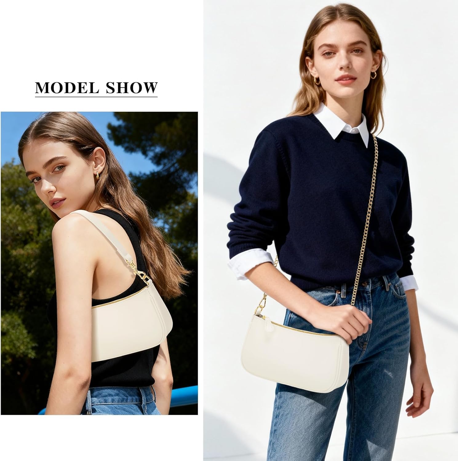 Small Shoulder Bag for Women - Mini Purses for Women Vegan Leather Purse Classic Retro Handbag with Removable Strap