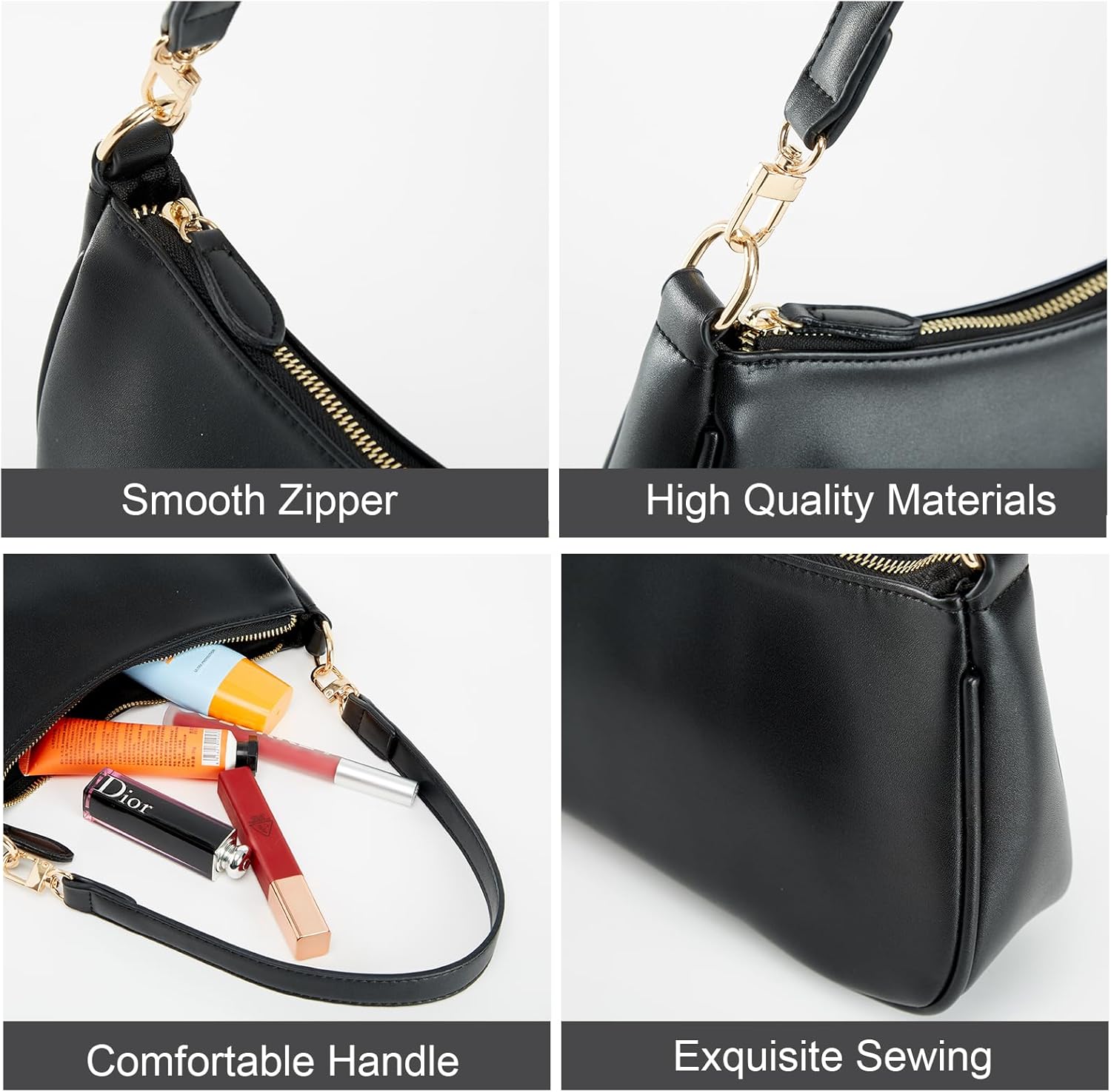 Shoulder Bag for Women with 2 Removable Straps and Zipper Closure Crossbody Bags Clutch Tote HandBags Purses | with 2 Removable Straps Shoulder Bag for Women with 2 Removable Straps and Zipper Closure Crossbody Bags Clutch Tote HandBags Purses | with 2 Removable Straps