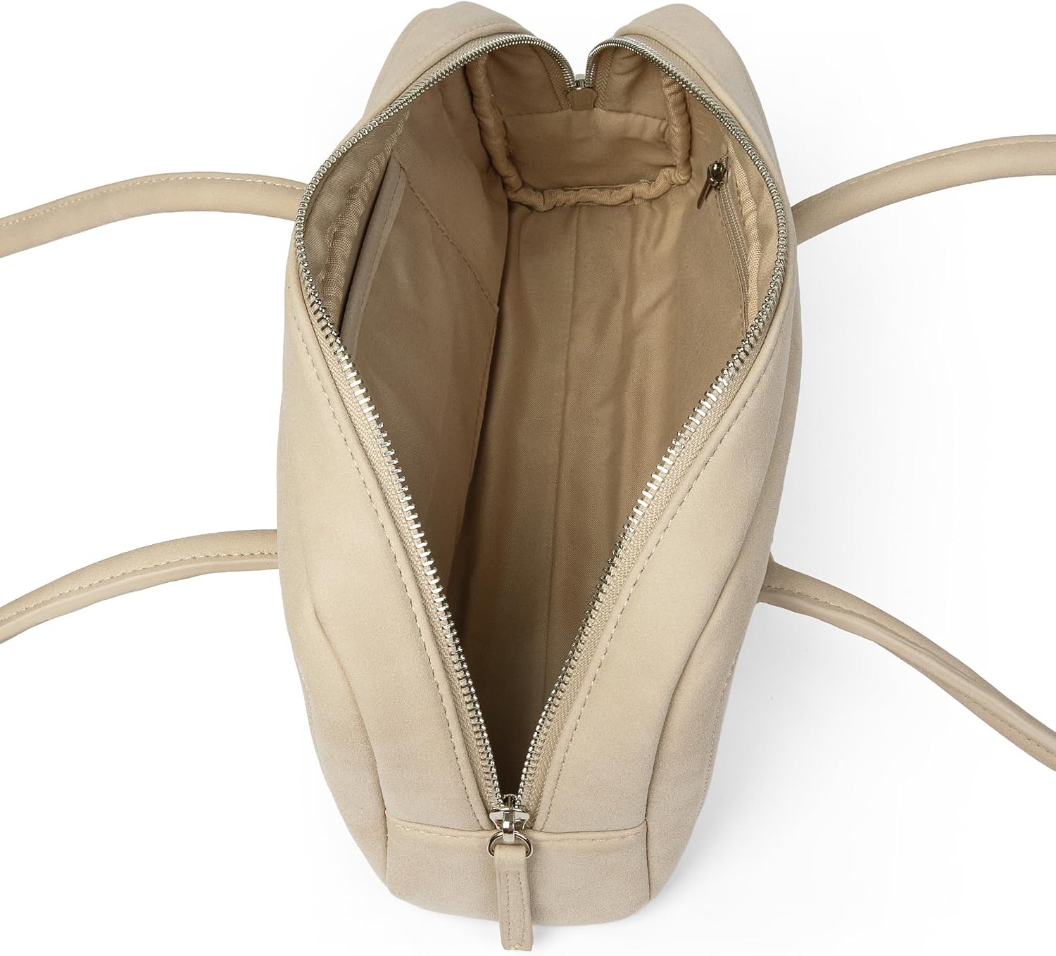 Women's Shoulder Bag Minimalist Underarm Purse Handbag | Soft Touch, with Zipper, Light Weight, Two Straps, Vintage, Vegan
