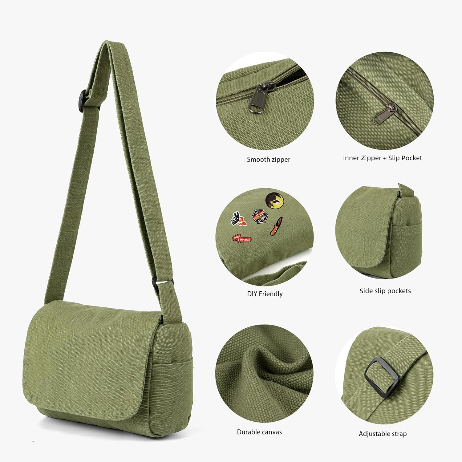 small crossbody bag for women cute canvas purse mini messenger bag