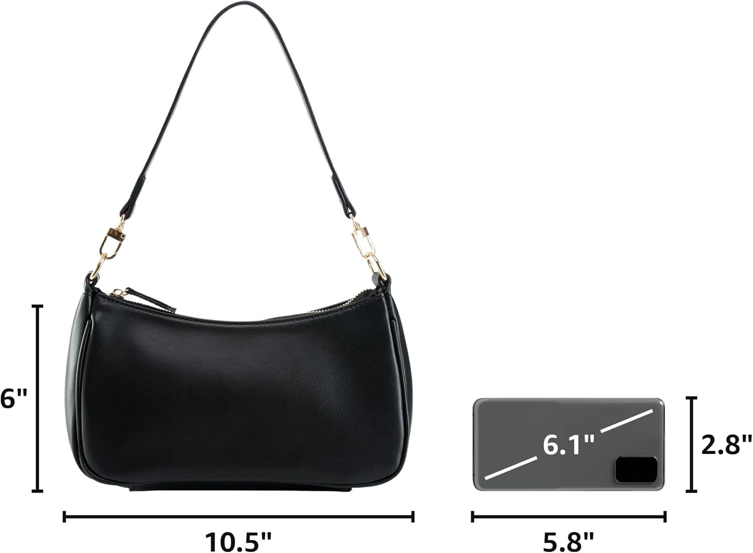 Shoulder Bag for Women with 2 Removable Straps and Zipper Closure Crossbody Bags Clutch Tote HandBags Purses | with 2 Removable Straps Shoulder Bag for Women with 2 Removable Straps and Zipper Closure Crossbody Bags Clutch Tote HandBags Purses | with 2 Removable Straps