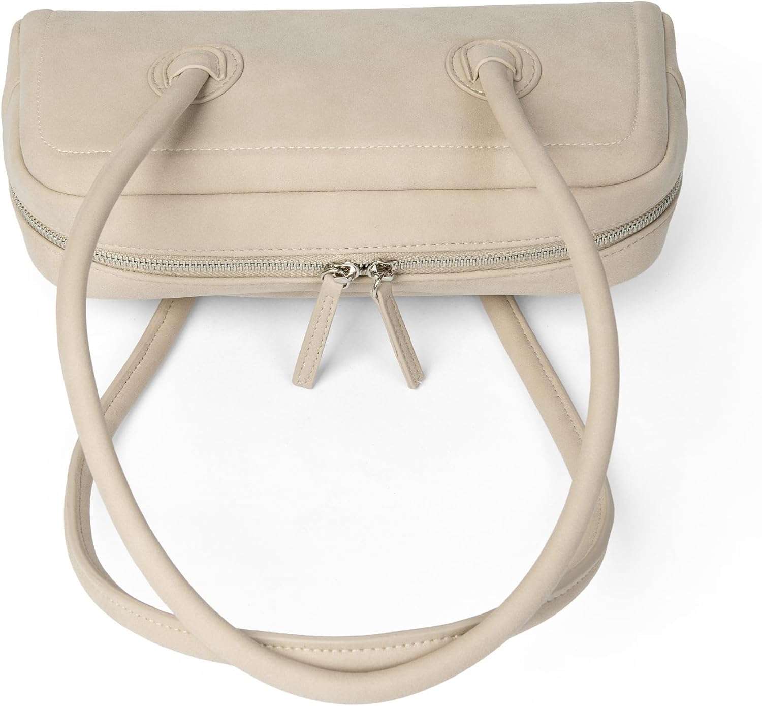 Women's Shoulder Bag Minimalist Underarm Purse Handbag | Soft Touch, with Zipper, Light Weight, Two Straps, Vintage, Vegan
