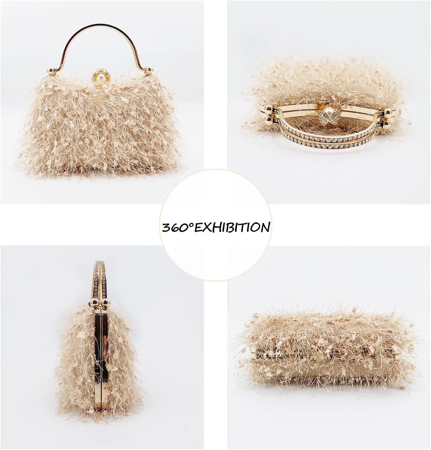 Clutch Purse for Women, Evening Bag with Removable Chain Strap Elegant Handbag for Wedding\/Prom\/Cocktail\/Party
