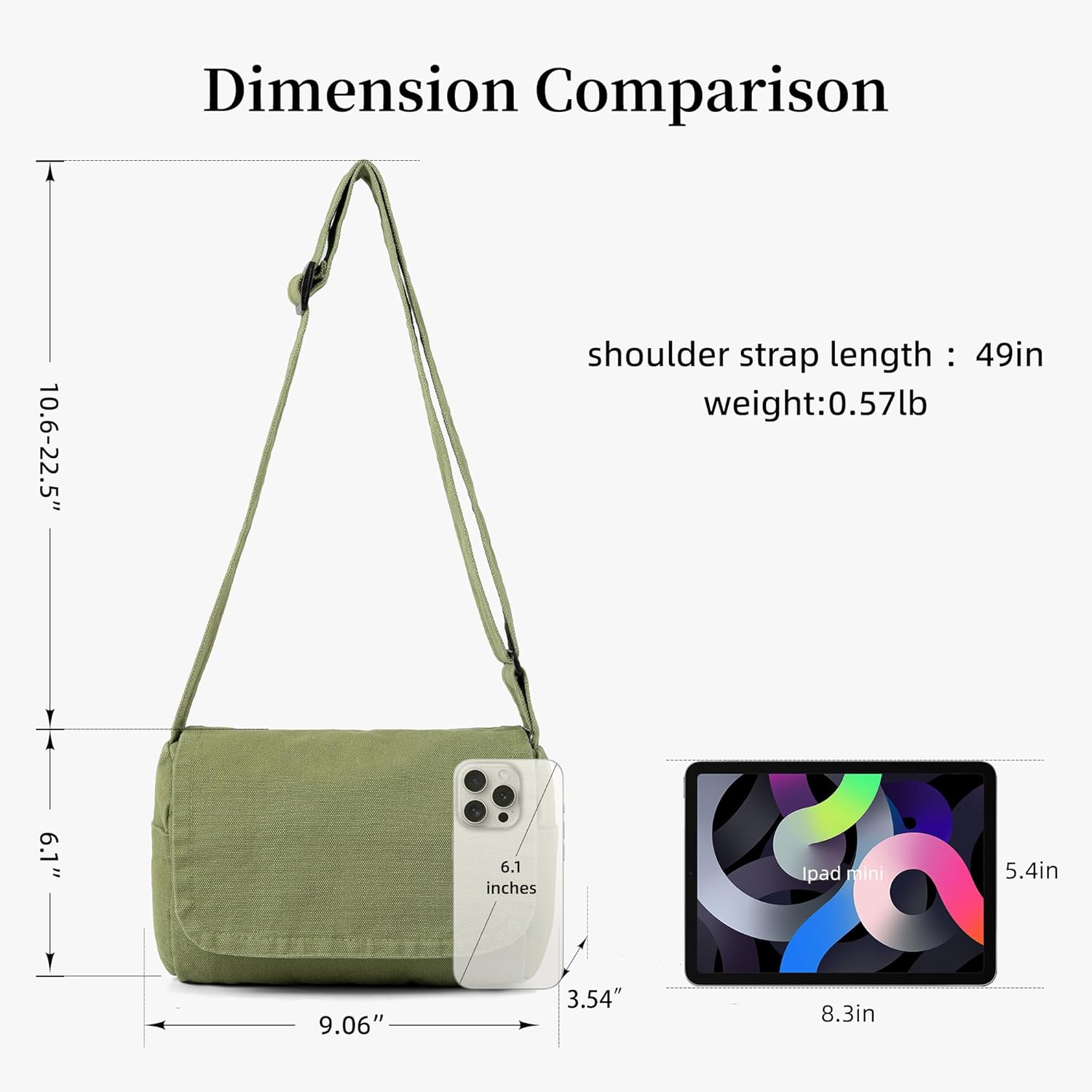 small crossbody bag for women cute canvas purse mini messenger bag