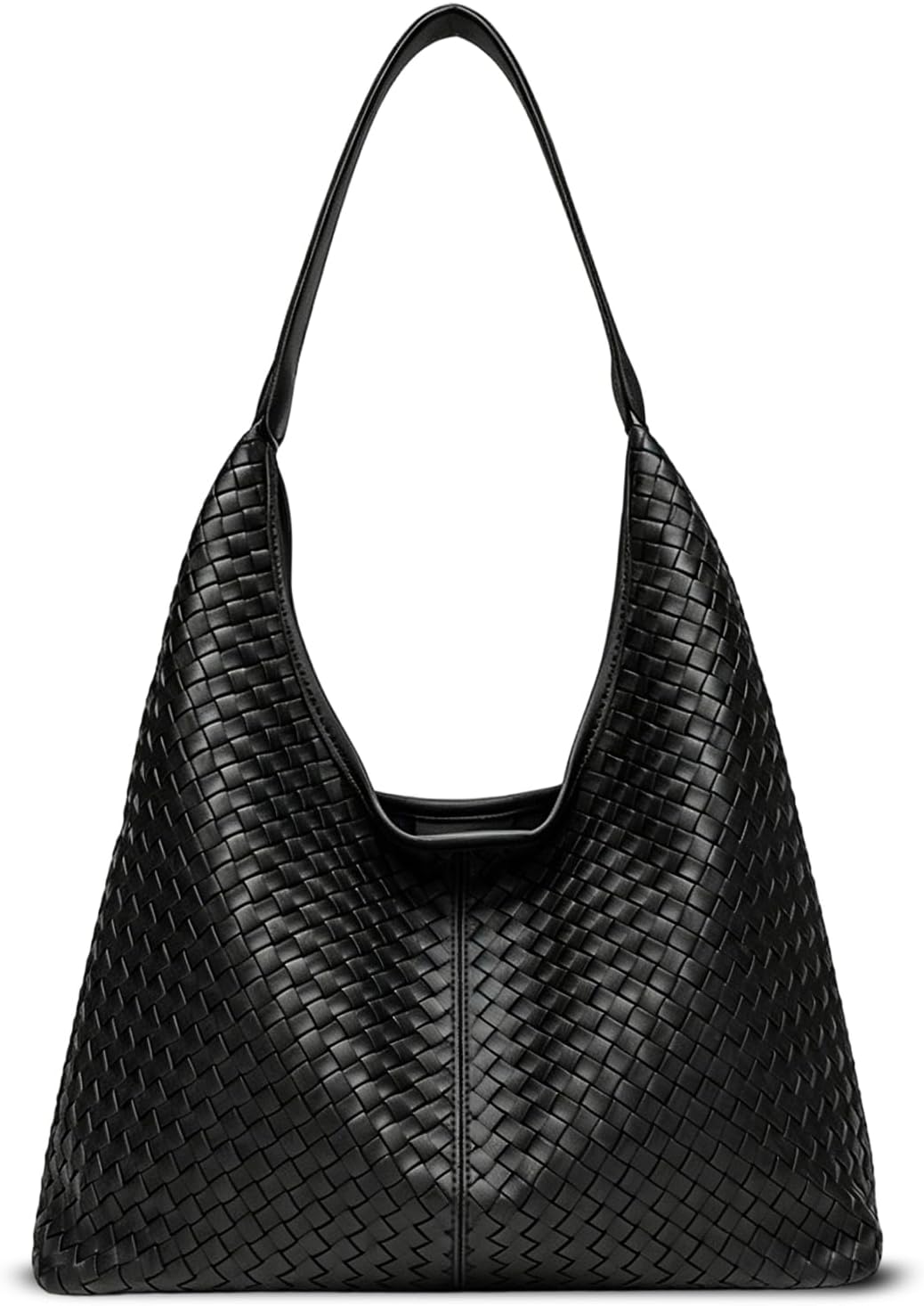 Woven Textured Tote Bag for Women, Vegan Leather Hobo Shoulder Bag, Large Capacity Slouchy Handbag Trendy Work Purse