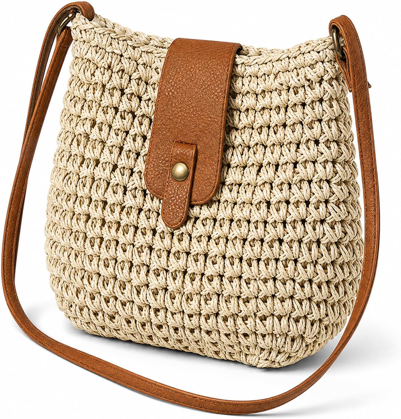 Summer Beach Straw Crossbody Bags for Women Woven Purse Vacation Handbags Straw Shoulder Bag Clutch Purses