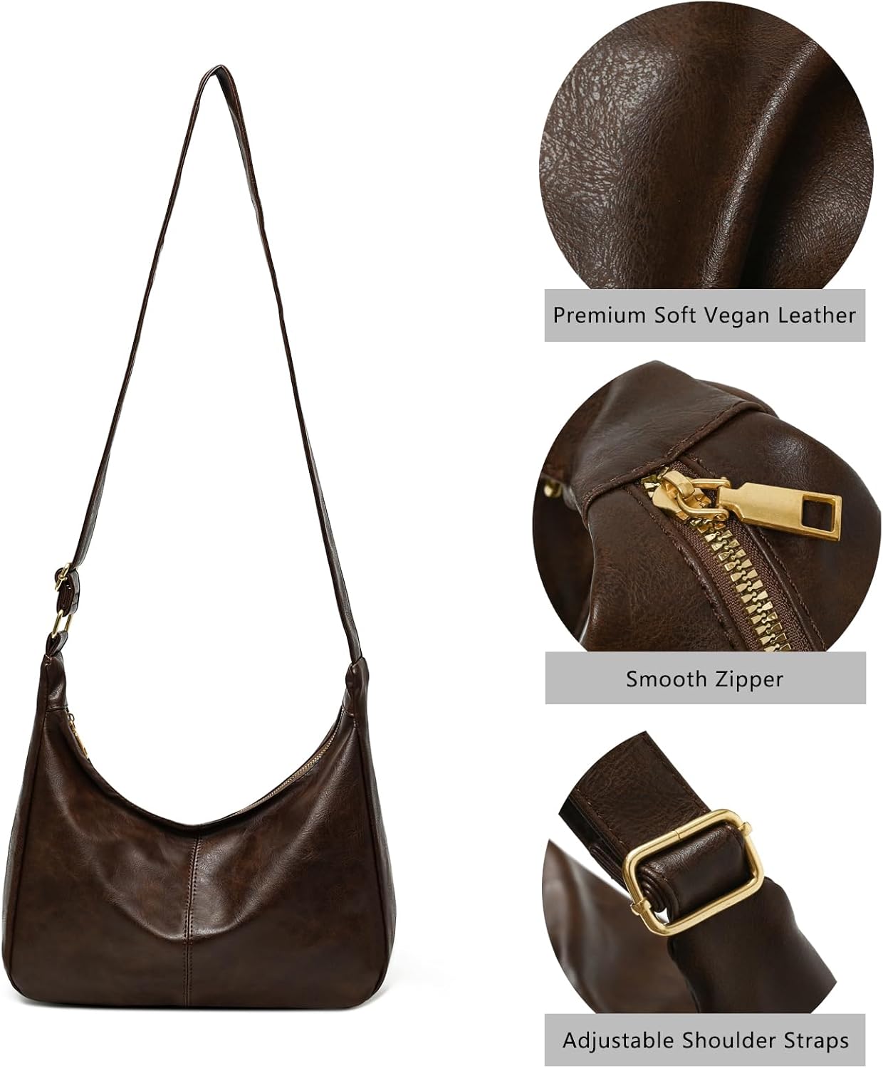 Slouchy Vegan Leather Shoulder Bag for Women, Trendy Soft Crossbody Hobo Bags, Stylish Everyday Tote Purses Handbags Slouchy Vegan Leather Shoulder Bag for Women, Trendy Soft Crossbody Hobo Bags, Stylish Everyday Tote Purses Handbags