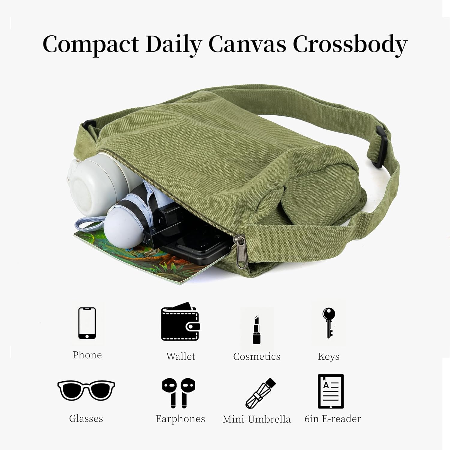 small crossbody bag for women cute canvas purse mini messenger bag