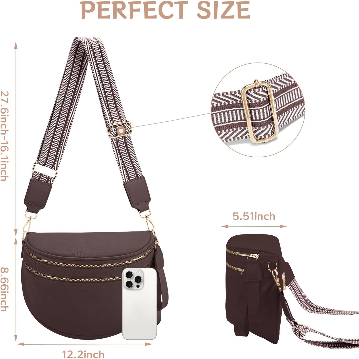 Leather Crossbody Bag Bum Bag for Women Large Sling Bag Cross Body Purse Shoulder Handbag Fanny Pack Leather Crossbody Bag Bum Bag for Women Large Sling Bag Cross Body Purse Shoulder Handbag Fanny Pack