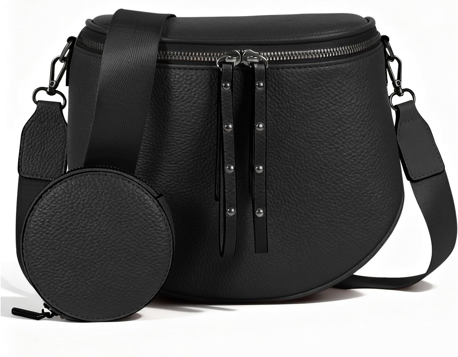 Crossbody Bags for Women Large Vegan Leather Bum Bag with Coin Purse
