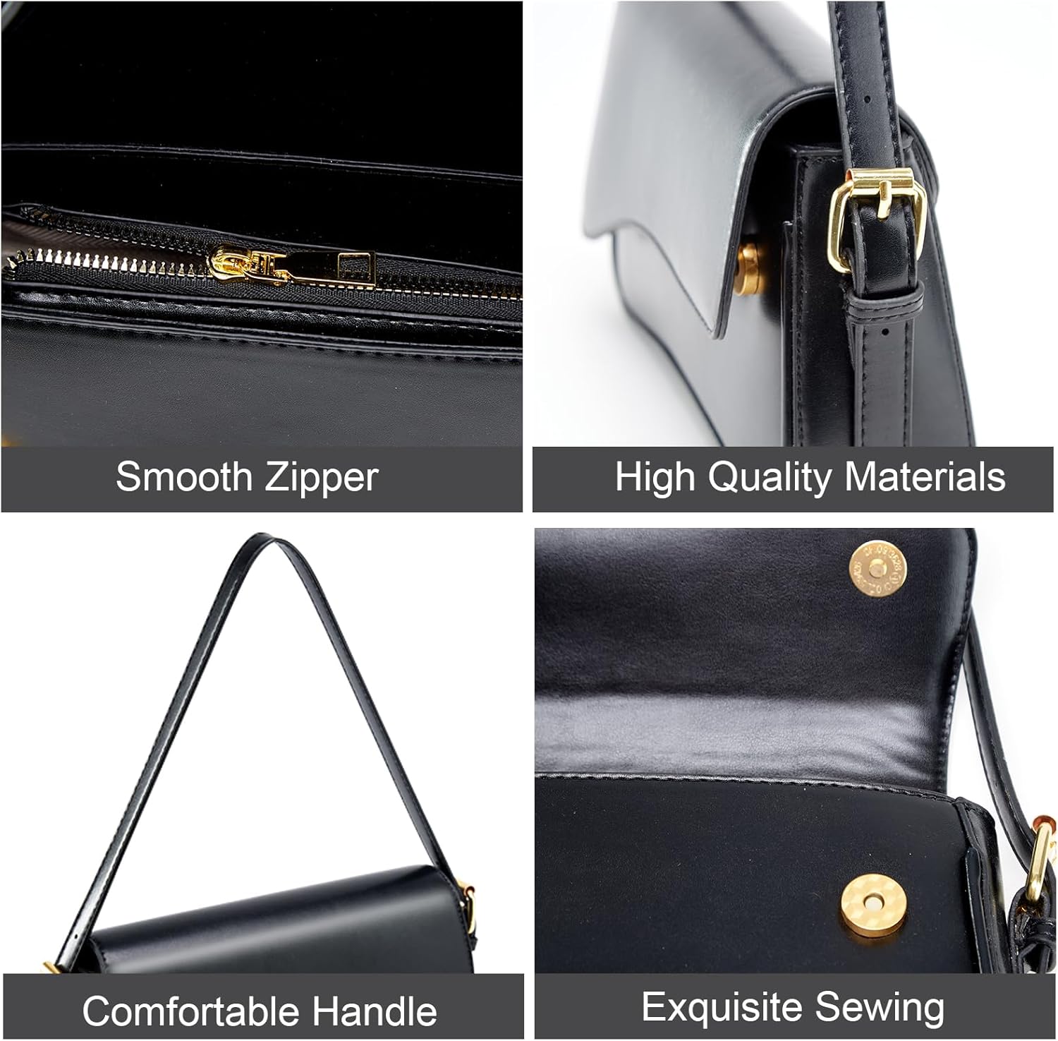 Shoulder Bag for Women Trendy Purse PU Leather Hobo Handbags Clutch Saddle Bag with 2 Removable Stra