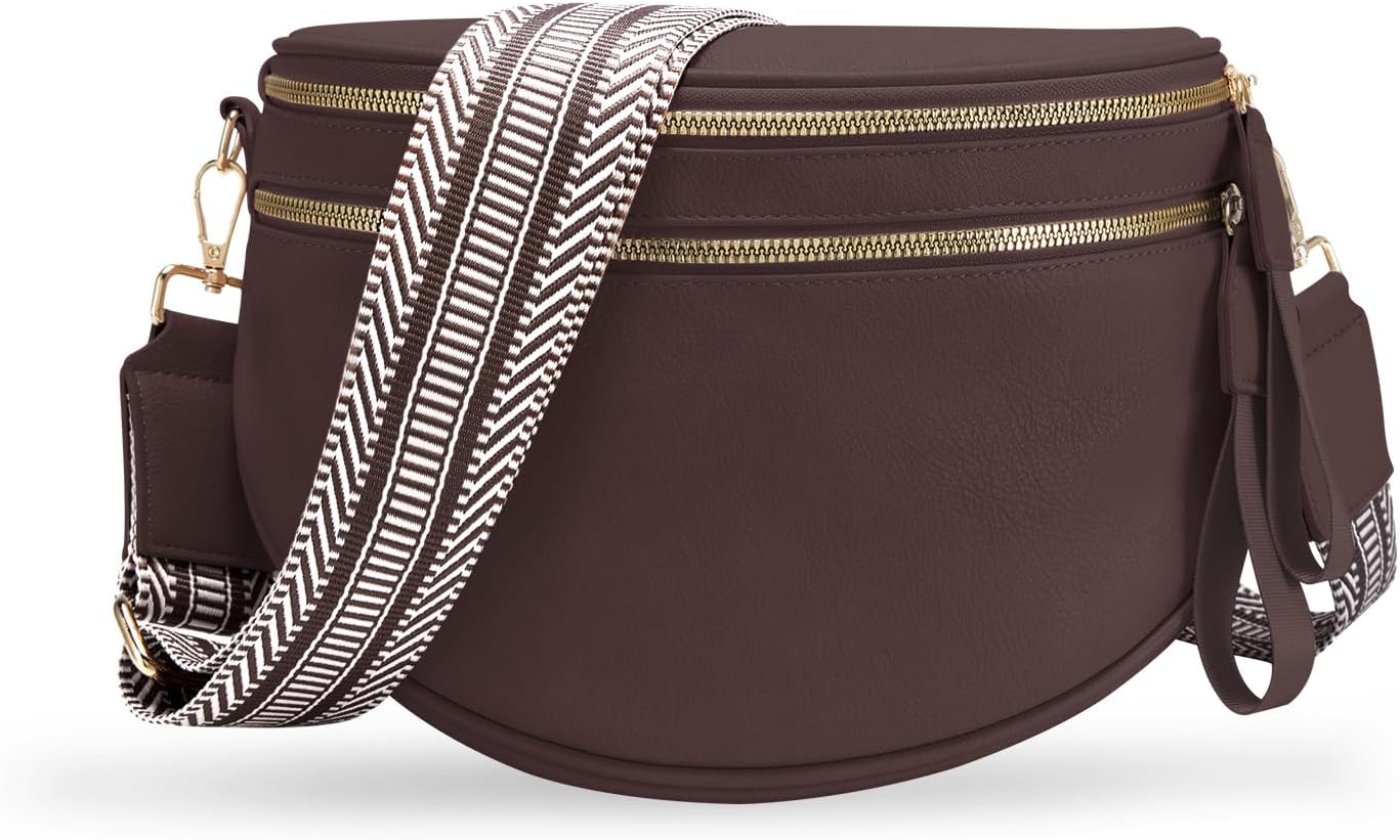 Leather Crossbody Bag Bum Bag for Women Large Sling Bag Cross Body Purse Shoulder Handbag Fanny Pack Leather Crossbody Bag Bum Bag for Women Large Sling Bag Cross Body Purse Shoulder Handbag Fanny Pack
