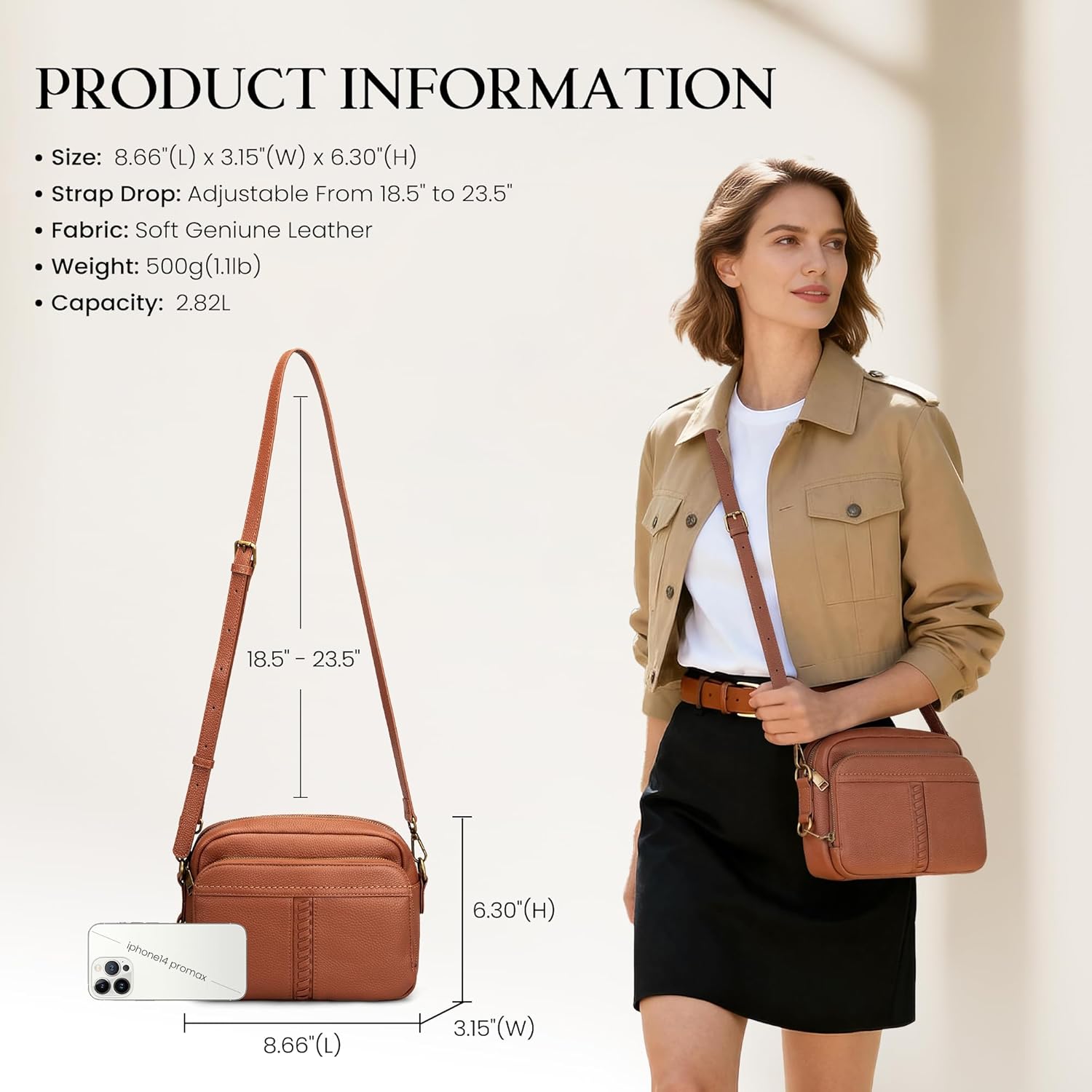 Genuine Leather Crossbody Bag for Women Anti Theft Purse and Handbags with Built in RFID Wallet Genuine Leather Crossbody Bag for Women Anti Theft Purse and Handbags with Built in RFID Wallet