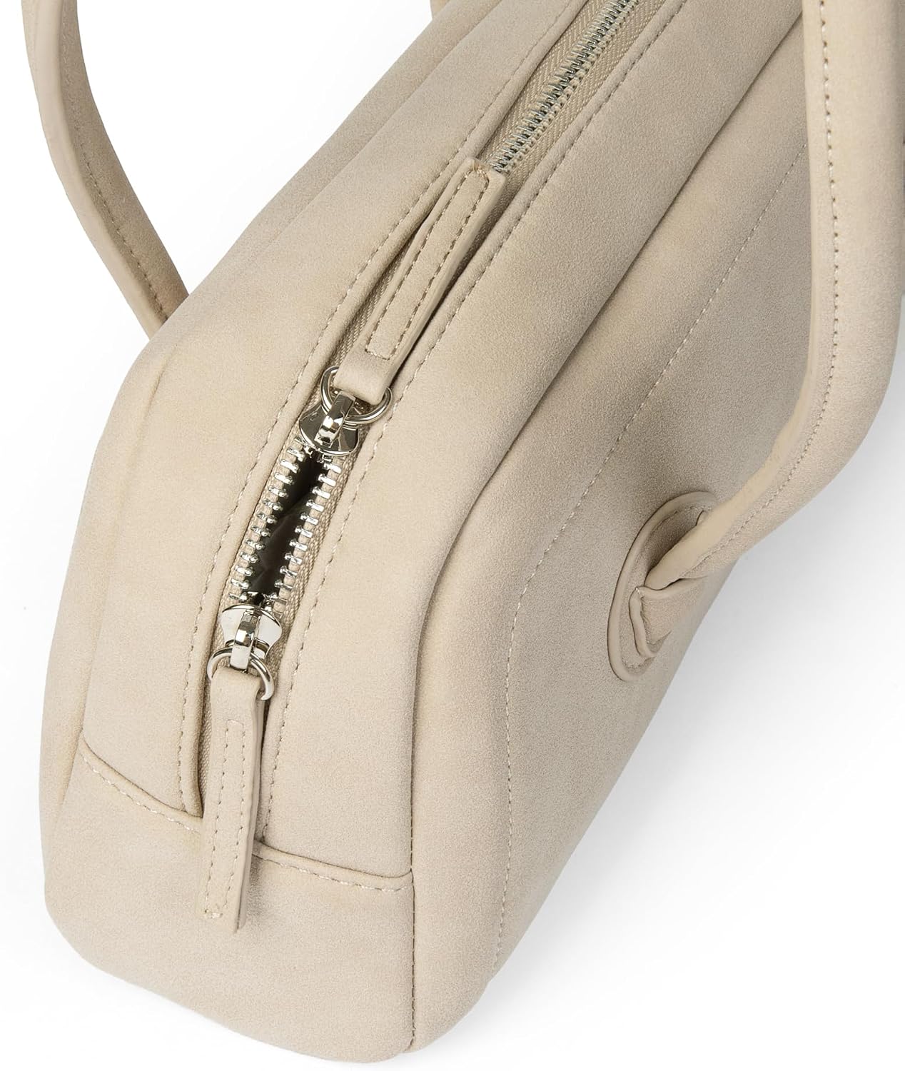 Women's Shoulder Bag Minimalist Underarm Purse Handbag | Soft Touch, with Zipper, Light Weight, Two Straps, Vintage, Vegan