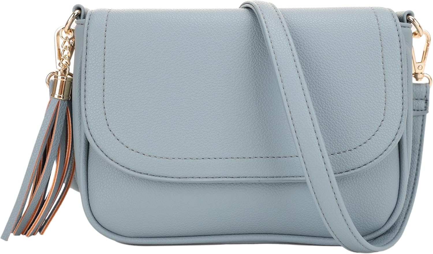 Small Crossbody Bags for Women Trendy Flap Saddle Purses with Tassel Vegan leather Shoulder bag