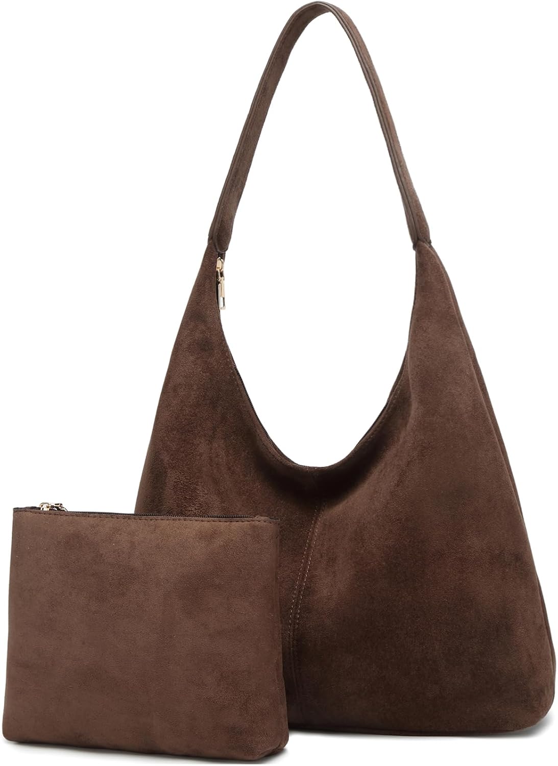 Slouchy Suede Hobo bag for Women Casual Shoulder Bag Soft Cresent Tote Purse Handbag Work Travel