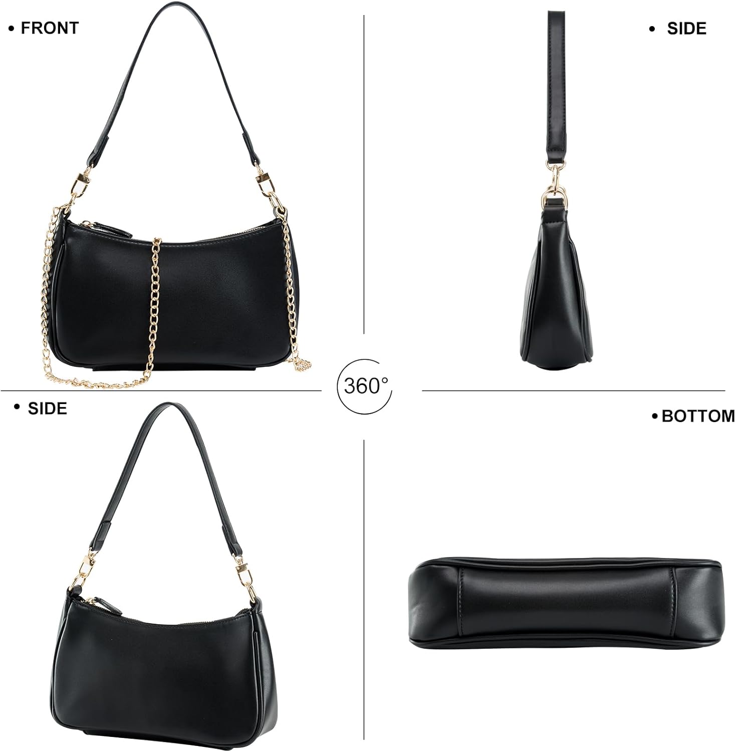 Shoulder Bag for Women with 2 Removable Straps and Zipper Closure Crossbody Bags Clutch Tote HandBags Purses | with 2 Removable Straps Shoulder Bag for Women with 2 Removable Straps and Zipper Closure Crossbody Bags Clutch Tote HandBags Purses | with 2 Removable Straps