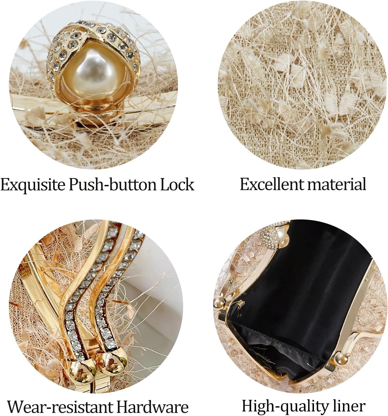 Clutch Purse for Women, Evening Bag with Removable Chain Strap Elegant Handbag for Wedding\/Prom\/Cocktail\/Party