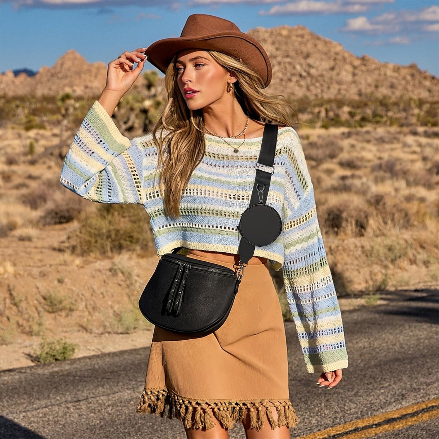 Crossbody Bags for Women Large Vegan Leather Bum Bag with Coin Purse Crossbody Bags for Women Large Vegan Leather Bum Bag with Coin Purse
