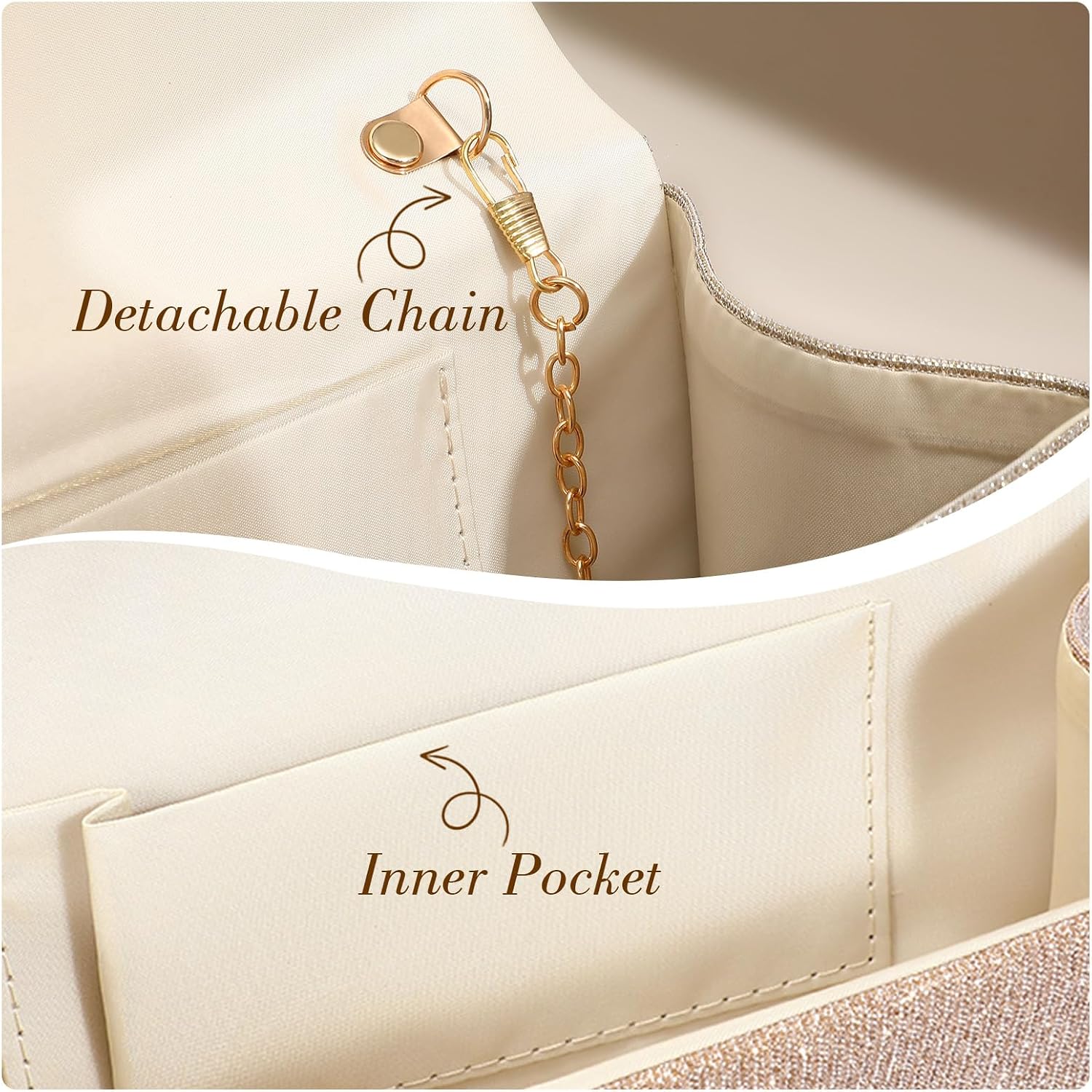 Glitter Women's Evening Handbags Evening Bag Clutch Purses for Women Formal Rhinestone Evening Clutch