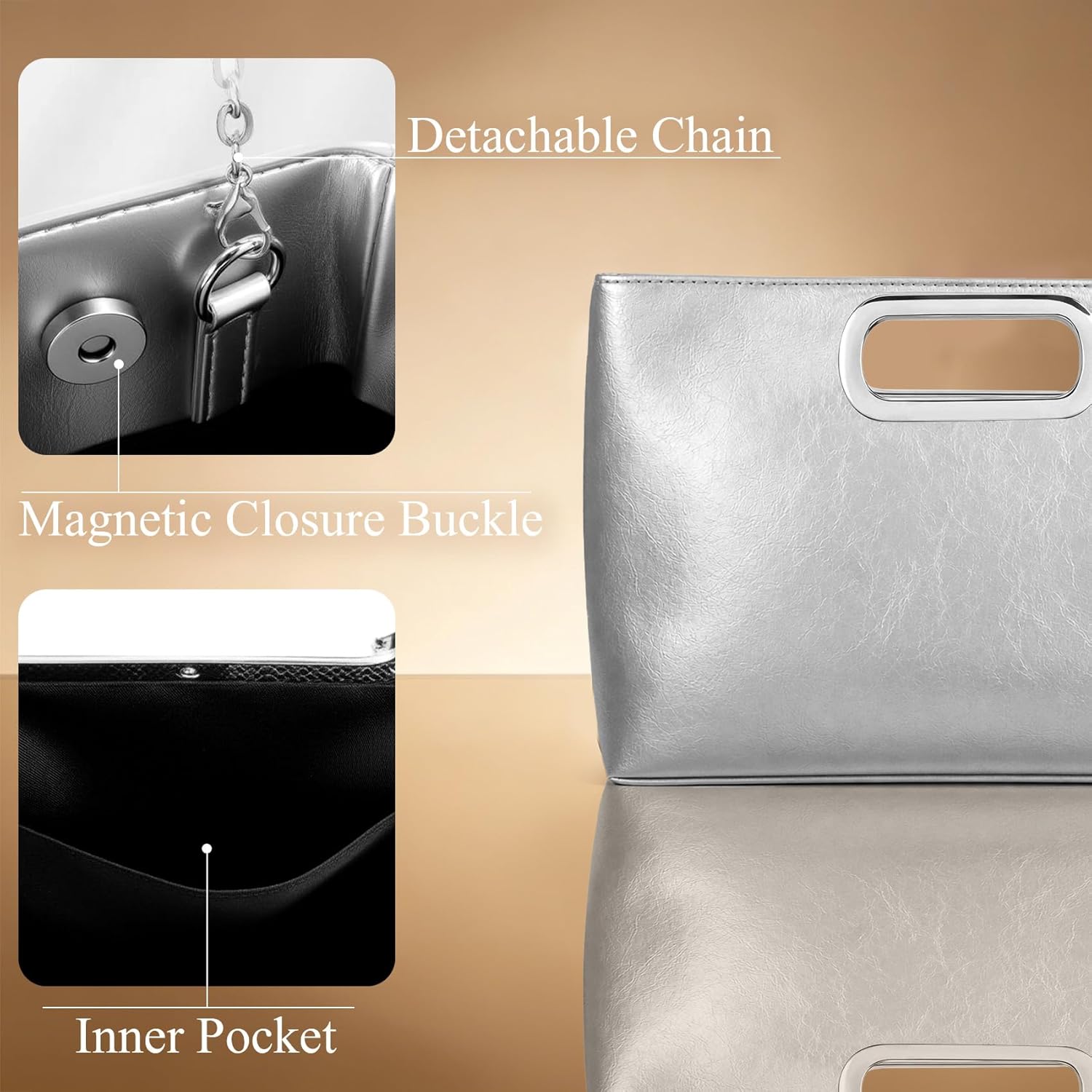 Clutch Purse for Women Evening Clutch Handbag for Wedding Party Formal Evening Bag with Detachable Chain Clutch Purse for Women Evening Clutch Handbag for Wedding Party Formal Evening Bag with Detachable Chain