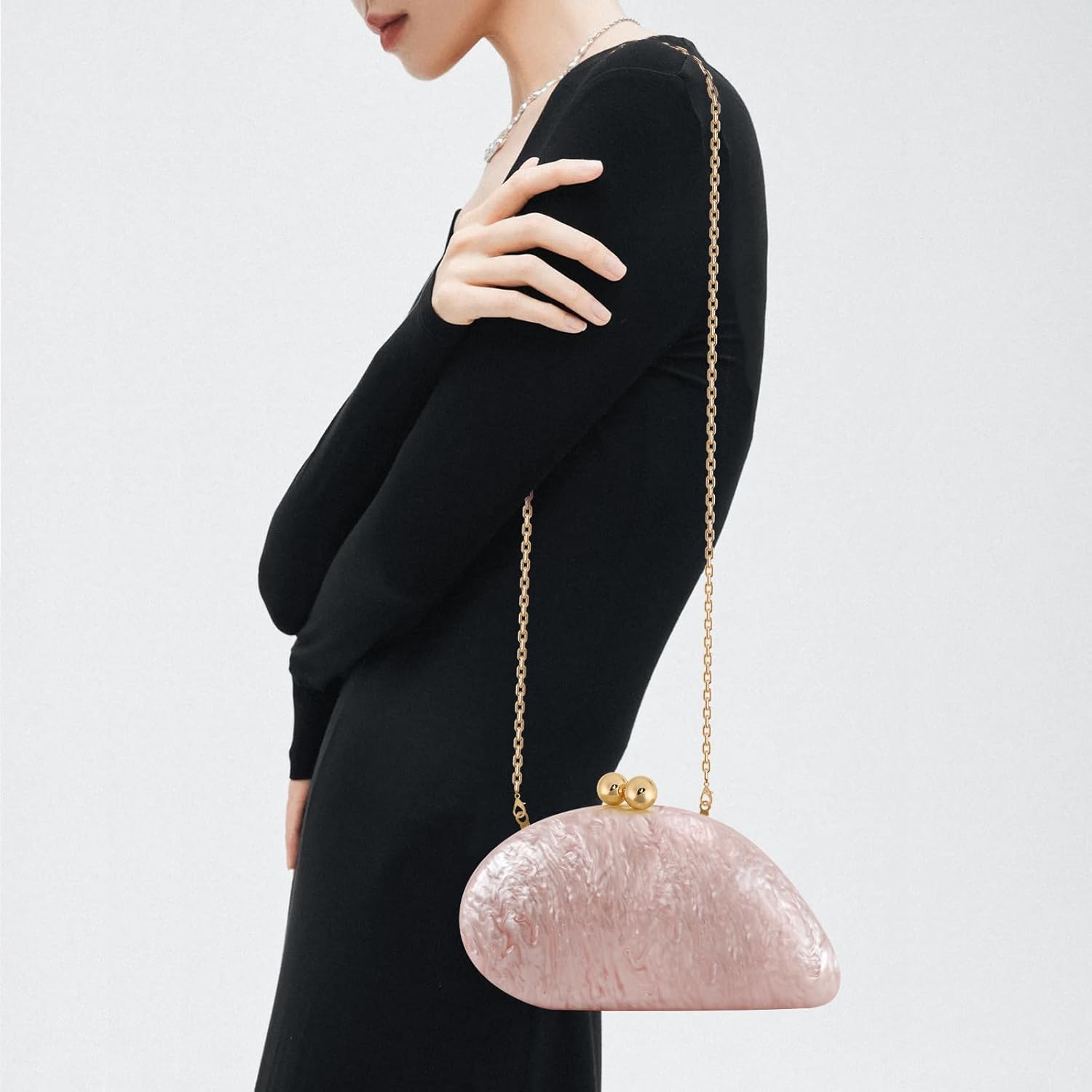Acrylic Seashell Clutch Purse for Women, Elegant Marble Evening Bag, Wedding Party Clutch Handbags Acrylic Seashell Clutch Purse for Women, Elegant Marble Evening Bag, Wedding Party Clutch Handbags