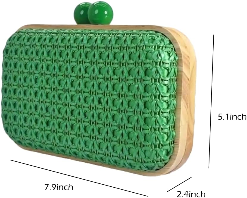 Women Beach Clutch Bag Woven Summer Purse Handbag Wedding Party Evening Shoulder Bag