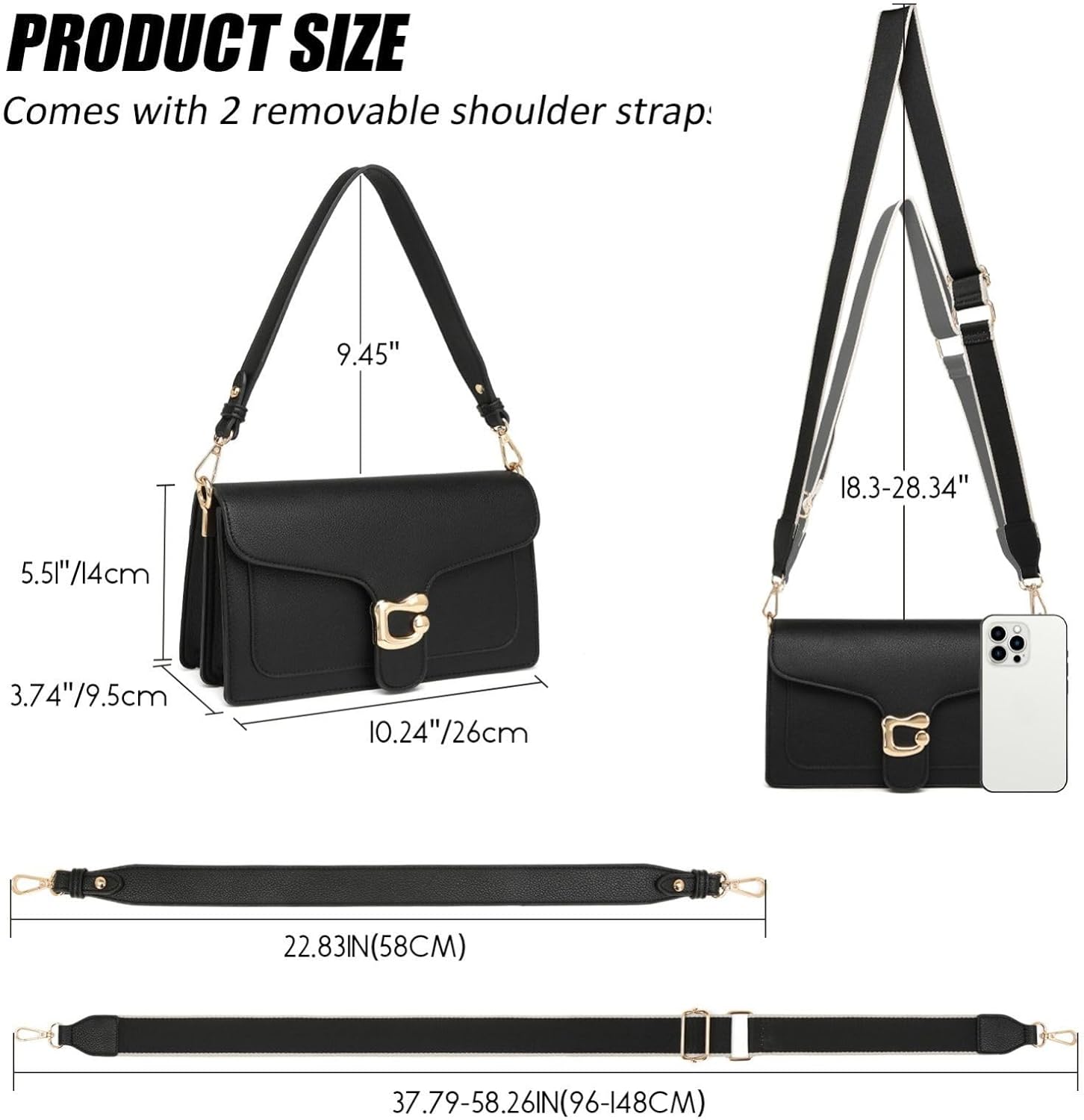 Crossbody Bags for Women Trendy - Small Cross Body Purse Shoulder Bag Leather Handbags Evening Clutch with 2 Straps | 2 detachable straps Crossbody Bags for Women Trendy - Small Cross Body Purse Shoulder Bag Leather Handbags Evening Clutch with 2 Straps | 2 detachable straps