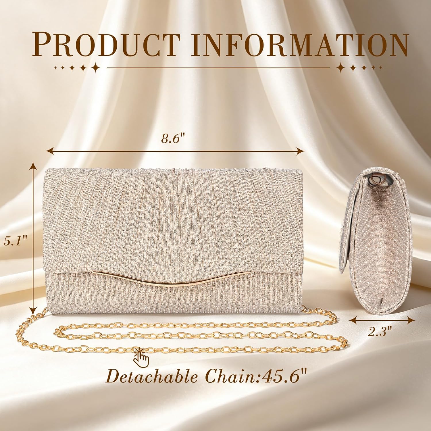Glitter Women's Evening Handbags Evening Bag Clutch Purses for Women Formal Rhinestone Evening Clutch