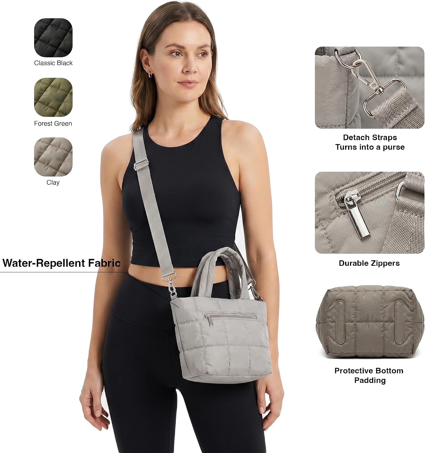 Quilted Crossbody Bags for Women, Travel Purses Hobo Shoulder Bag | Water-resistant, Long Adjustable Strap, Purses for Commute, Travel Essentials, Inner Pockets Quilted Crossbody Bags for Women, Travel Purses Hobo Shoulder Bag | Water-resistant, Long Adjustable Strap, Purses for Commute, Travel Essentials, Inner Pockets