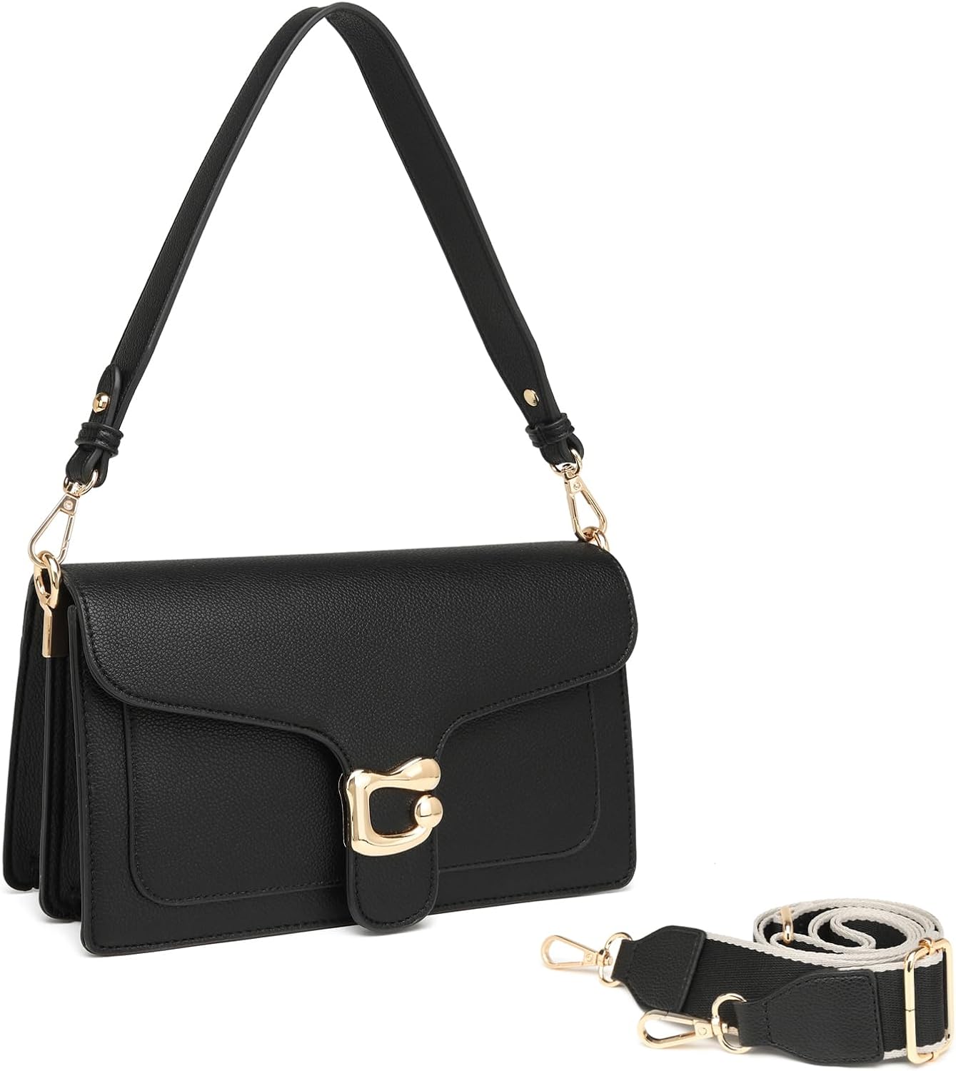 Crossbody Bags for Women Trendy - Small Cross Body Purse Shoulder Bag Leather Handbags Evening Clutch with 2 Straps | 2 detachable straps