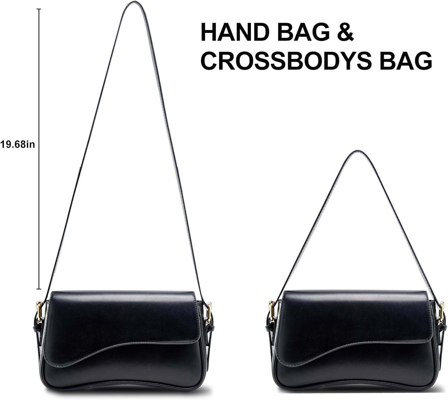 Shoulder Bag for Women Trendy Purse PU Leather Hobo Handbags Clutch Saddle Bag with 2 Removable Stra