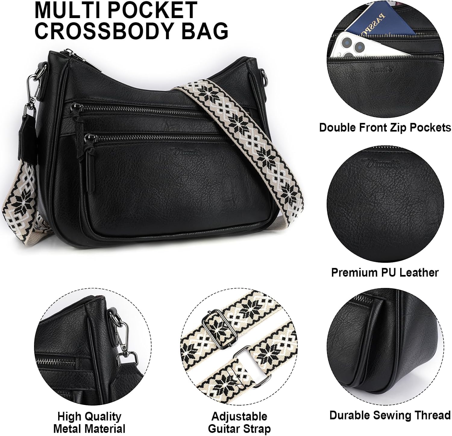 Crossbody Purses for Women Trendy Leather Crossbody Bag, Multi Pocket Shoulder Handbag Lightweight Travel Purse Crossbody Purses for Women Trendy Leather Crossbody Bag, Multi Pocket Shoulder Handbag Lightweight Travel Purse