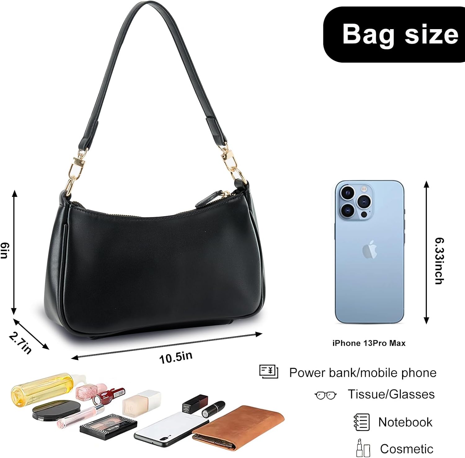 Shoulder Bag for Women with 2 Removable Straps and Zipper Closure Crossbody Bags Clutch Tote HandBags Purses | with 2 Removable Straps Shoulder Bag for Women with 2 Removable Straps and Zipper Closure Crossbody Bags Clutch Tote HandBags Purses | with 2 Removable Straps
