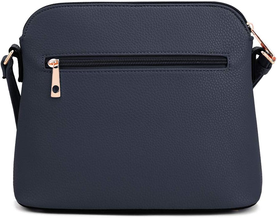 Women's Lightweight Medium Dome Crossbody Bag Shoulder Bag with Tassel | Zipper Pocket | Adjustable Strap